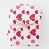 Custom 3D Jelly Hearts & Polka Dots Cute Pattern ラッピングペーパーシート (インサイチュ)