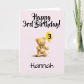 Custom 3rd Birthday Congratulations, Personalized カード (正面)