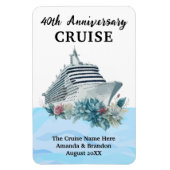 Custom 40th Anniversary Cruise Cabin Door マグネット (縦)