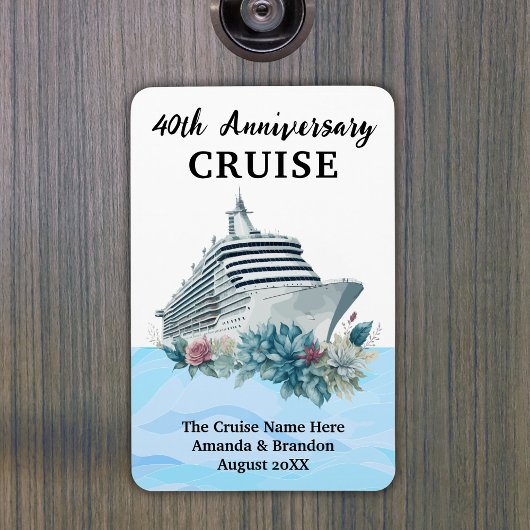 Custom 40th Anniversary Cruise Cabin Door マグネット