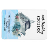 Custom 40th Birthday Cruise Cabin Door マグネット (横)