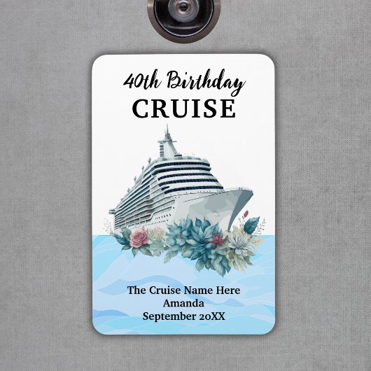 Custom 40th Birthday Cruise Cabin Door マグネット