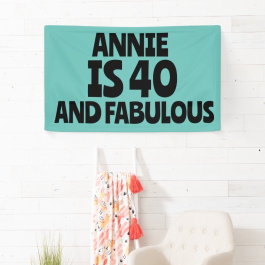CUSTOM 40TH BIRTHDAY FABULOUS PARTY BANNER 横断幕 (インサイチュ)
