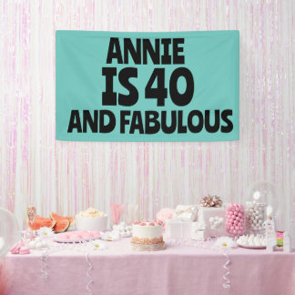 CUSTOM 40TH BIRTHDAY FABULOUS PARTY BANNER 横断幕