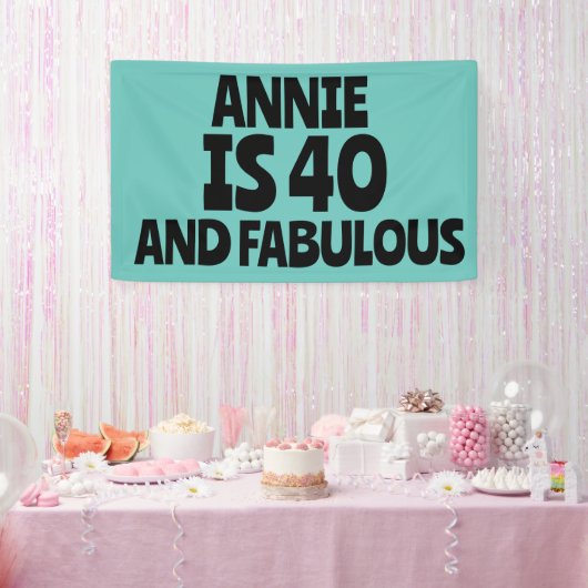 CUSTOM 40TH BIRTHDAY FABULOUS PARTY BANNER 横断幕 (パーティー)