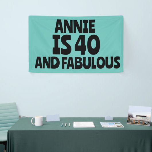 CUSTOM 40TH BIRTHDAY FABULOUS PARTY BANNER 横断幕 (トレードショー)