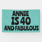 CUSTOM 40TH BIRTHDAY FABULOUS PARTY BANNER 横断幕 (横)