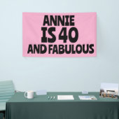 CUSTOM 40TH BIRTHDAY FABULOUS PINK PARTY BANNER 横断幕 (トレードショー)