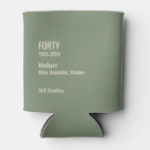 Custom 40th Birthday Funny Museum Label Chic 缶クーラー (正面)