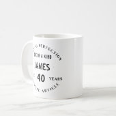 Custom 40th Birthday Mug - Aged to Perfection - Pe コーヒーマグカップ (正面左)