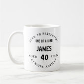 Custom 40th Birthday Mug - Aged to Perfection - Pe コーヒーマグカップ (左)