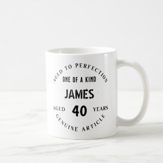 Custom 40th Birthday Mug - Aged to Perfection - Pe コーヒーマグカップ