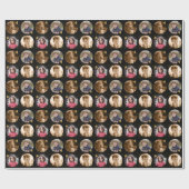 Custom 4 Circle Photo Collage Black And Gold ラッピングペーパー (フラット)