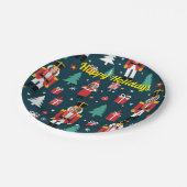 custom 4 face photo Christmas nutcracker ペーパープレート (アングル)