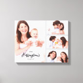 Custom 4 Family Photos Collage Rectangle Frame キャンバスプリント (正面)