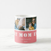 Custom 4 Photo Best Mom Ever コーヒーマグカップ (中央)
