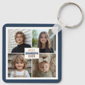 Custom 4 Photo Collage Best Grandpa Ever キーホルダー (裏面)