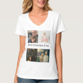 Custom 4 Photo Collage Best Grandpa Ever Tシャツ (正面)