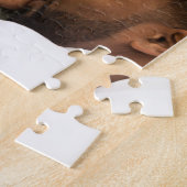 Custom 4 Photo Collage Family Monogram | Black ジグソーパズル (側面)