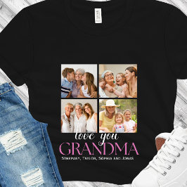 Custom 4 Photo Collage for Grandma - Gift Tシャツ