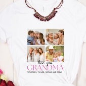 Custom 4 Photo Collage for Grandma  Tシャツ