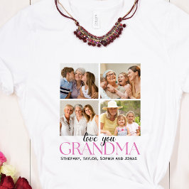 Custom 4 Photo Collage for Grandma  Tシャツ