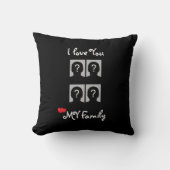 Custom 4 Photo Collage I Love You My Family Throw クッション (正面)