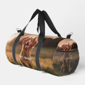 Custom 4 Photo Collage Pet Dog 4 Name Picture On ダッフルバッグ (右コーナー)