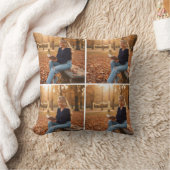Custom 4-Photo Collage Pillow – Personalized Gift クッション (ブランケット)