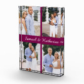 Custom 4 Photo Collage Script Name Acrylic Block フォトブロック (右)