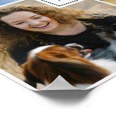 Custom 4 Photo Collage with Monogram and Name ポスター (角)