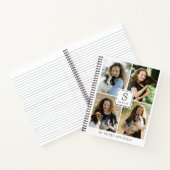 Custom 4 Photo Collage with Monogram Name and Text ノートブック (内部)