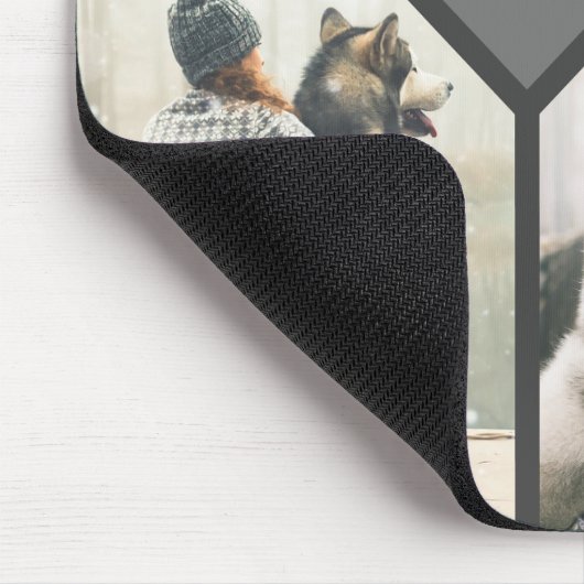 Custom 4-Photo Template with Monogram マウスパッド (コーナー)