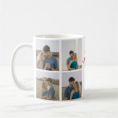 Custom 4 Photos Happy Valentine's Day to コーヒーマグカップ (左)