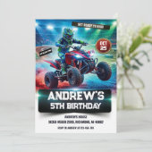 Custom 4 Wheeler ATV Birthday Party for boy 招待状 (スタンド正面)