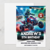 Custom 4 Wheeler ATV Birthday Party for boy 招待状 (正面/裏面)