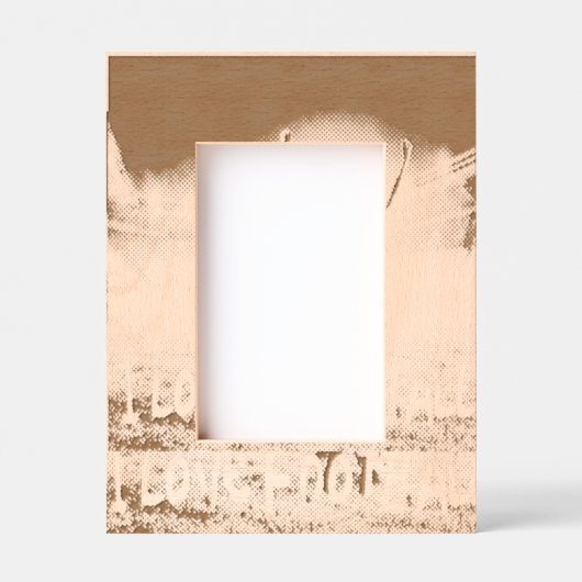 Custom 4" x 6" Portrait Frame, FrameStyle: natural レーザー彫刻フレーム (正面)