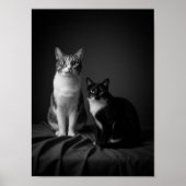 Custom 4K Black & White Pet Portrait Poster  ポスター (正面)