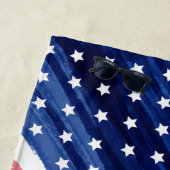 Custom 4th of July Beach Trip Red White Blue ビーチタオル (インサイチュ)