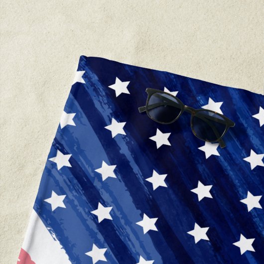 Custom 4th of July Beach Trip Red White Blue ビーチタオル (インサイチュ)