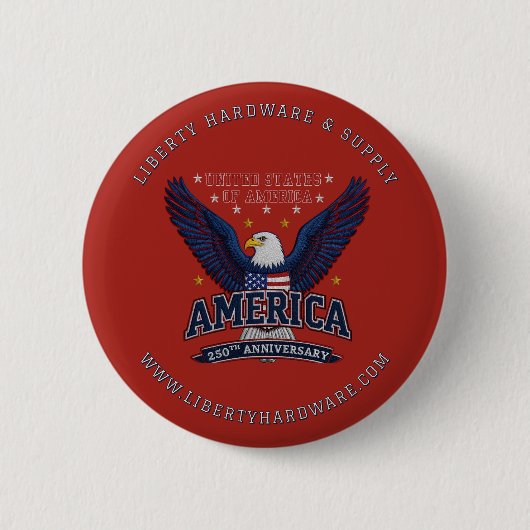 Custom 4th of July Event Buttons Bulk Red 缶バッジ (正面)