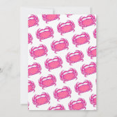 Custom 50th Birthday Bold Pink Crab Seafood Pun 招待状 (裏面)