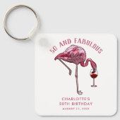 Custom 50th Birthday Flamingo Favors Swag キーホルダー (正面)