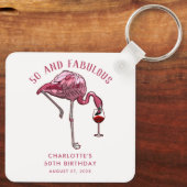 Custom 50th Birthday Flamingo Favors Swag キーホルダー (裏面)