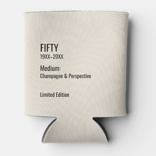 Custom 50th Birthday Funny Museum Label Chic 缶クーラー (正面)