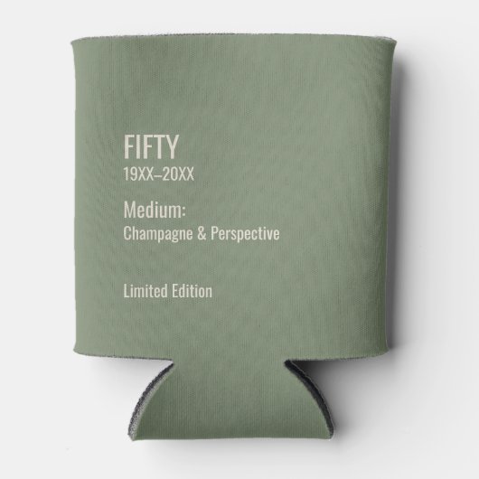 Custom 50th Birthday Funny Museum Label Chic 缶クーラー (正面)