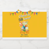 Custom 50th Birthday Tequila Margarita Fiesta リキュールボトルラベル (シングルラベル)