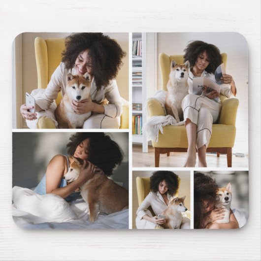 Custom 5 Photo Collage Mousepad マウスパッド (正面)