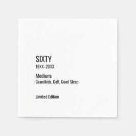 Custom 60th Birthday Funny Museum Label Chic スタンダードカクテルナプキン