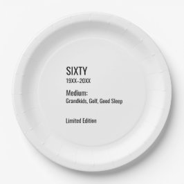 Custom 60th Birthday Funny Museum Label Chic ペーパープレート